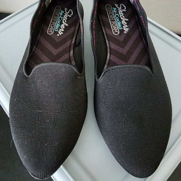 Skechers Cleo "Sherlock" Black Loafer Knit Flats Women's Size 8 - Picture 2 of 5